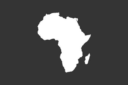 Map of Africa. White map of African continent and Madagascar isolated on dark background. Vector illustrationのイラスト素材