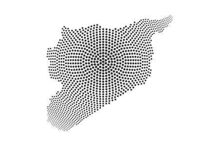 Pixel map of Syria. Vector dotted map of Syria isolated on white background. Syria map page symbolのイラスト素材
