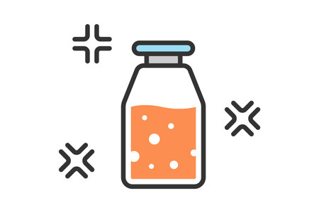 Medical vial, ampoule, bottle icon isolated on white background. Color vaccination, injection, vaccine healthcare concept. Flat design. Vector Illustration isolated on white backgroundのイラスト素材