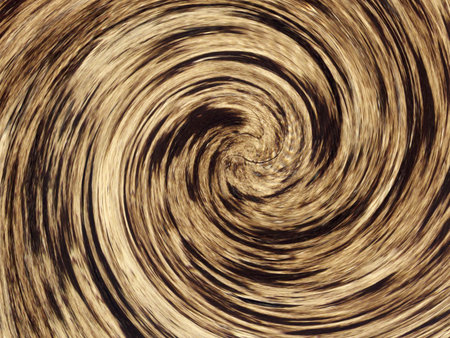 Nature-themed spiral abstract with blur and variations in the color brown. Computer-generated from a...