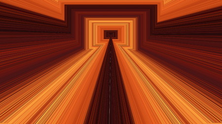 Computer-generated arrangement of multiple frames and lines into a three-dimensional geometric abstract of a long hallway.の写真素材