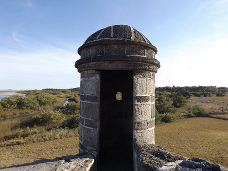 This last remaining Spanish watchtower in the country, a coquina stone fort