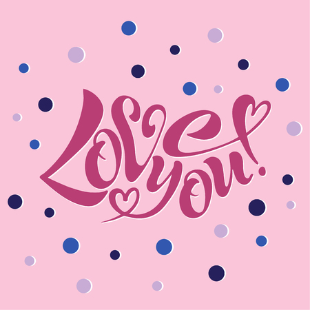 Vector illustration of I love you textのイラスト素材