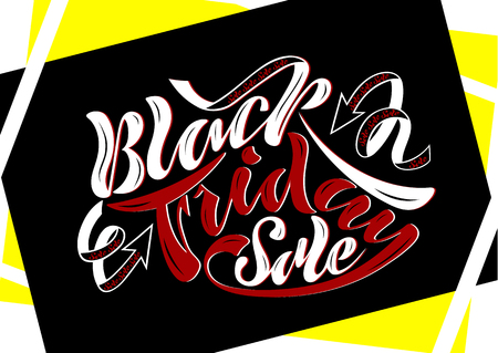 Vector illustration eps 10. Beautiful handwritten text inscription. Black friday sale. Lettering on textured background.のイラスト素材