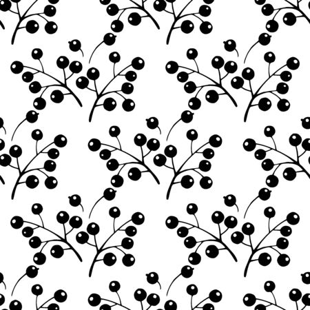 Botanical flowers with leaves pattern on a white background.Vector illustration for your web design.のイラスト素材