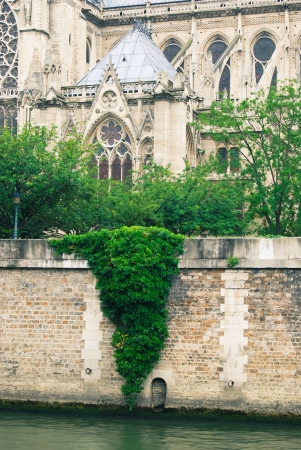 notre-dame church, view from seine, southern facadeの写真素材