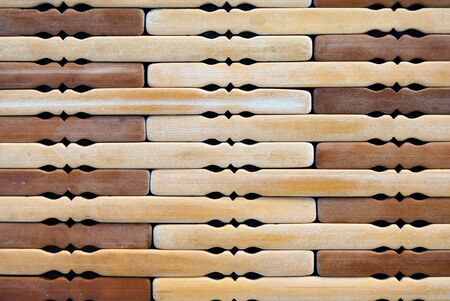 wooden mat on table, close up, background textureの写真素材