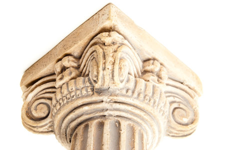 Ionic column on white background