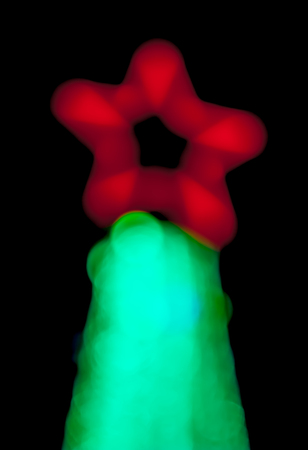 bokeh of christmas tree decorationの写真素材