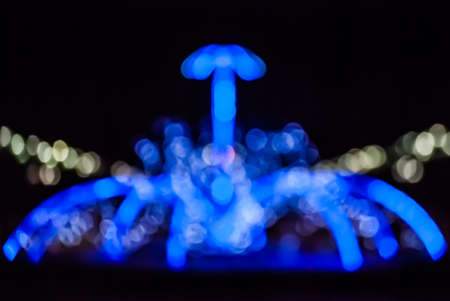 bokeh of decorated fountain, night illuminationの写真素材