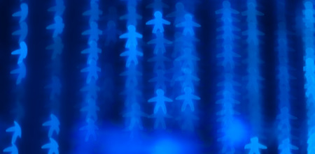 stars in form of little human figures, colorful background, out of focusの写真素材