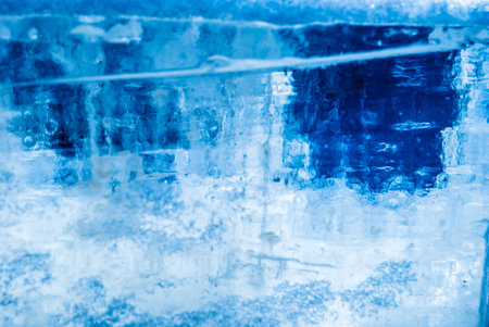 bubbles in frozen river ice
