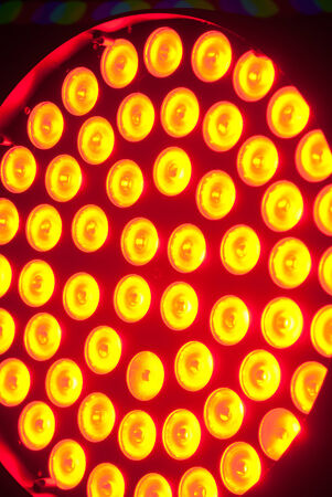 yellow circular disco lightの写真素材