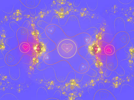 colorful heart pattern on blueの写真素材