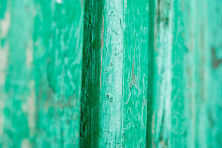 old wood painted with cracks, macro, vintageの写真素材