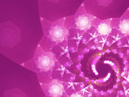 Beautiful colorful spiral. Digitally generated fractal pattern. の写真素材