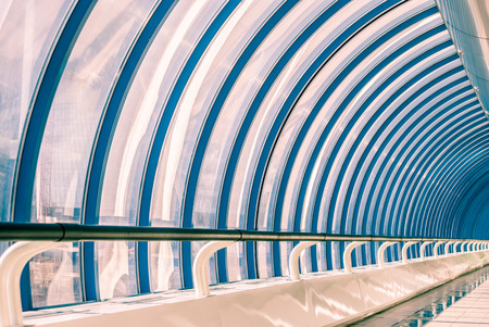 Glazed corridor in office centerの写真素材