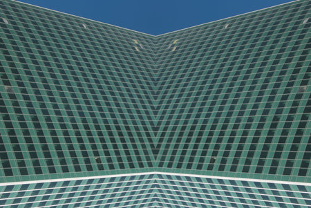 digitally transformed photo of modern office building. Business background.