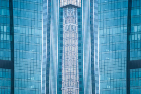 digitally transformed photo of modern office building. Business background.