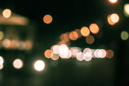 defocused traffic lights, colorful blurred background