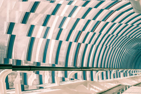 Glazed corridor in office centerの写真素材