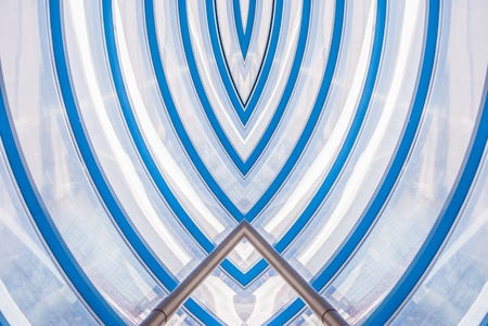 Glazed corridor in office centerの写真素材