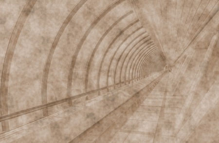 Glazed corridor in office centerの写真素材