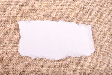 paper on burlapの写真素材