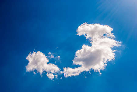 clouds in blue sky on sunny dayの写真素材
