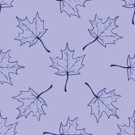 Seamless pattern with hand drawn leavesのイラスト素材