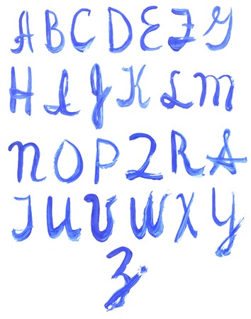 Handwritten calligraphic watercolor alphabetのイラスト素材