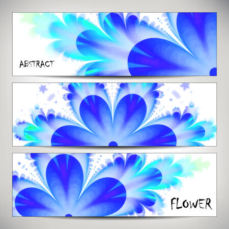 Banners with abstract Flower texture., blue Modern colorful pattern resembling watercolor strokes. Design element for backgrounds, printed media, web banners, etc.のイラスト素材