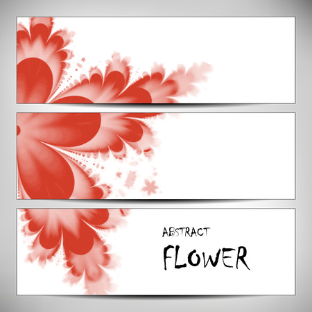 Banners with abstract Flower texture, red. Modern colorful pattern resembling watercolor strokes. Design element for backgrounds, printed media, web banners, etc.のイラスト素材
