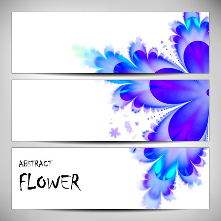 Banners with abstract Flower texture., blue Modern colorful pattern resembling watercolor strokes. Design element for backgrounds, printed media, web banners, etc.のイラスト素材