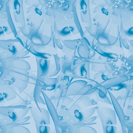 Seamless texture, blue. Modern colorful floral pattern resembling watercolor strokes. Design element for backgrounds, printed media, web banners, etc.のイラスト素材