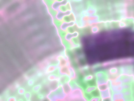 Composition of abstract radial grid and lights as a concept metaphor for technology, science and...