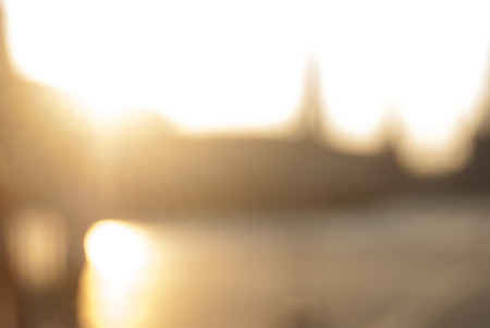 City commuters. High key blurred image of workers going back home after work. Unrecognizable faces, bleached effect.の写真素材