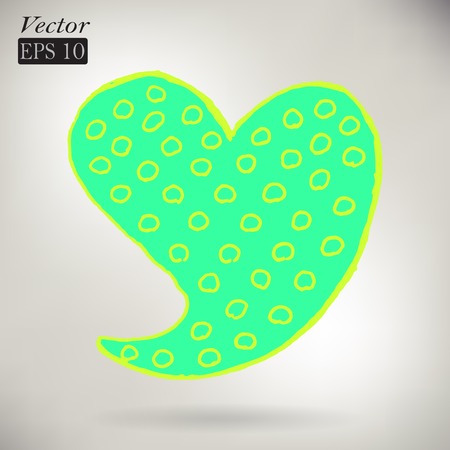 Hand drawn heart with decoration.のイラスト素材