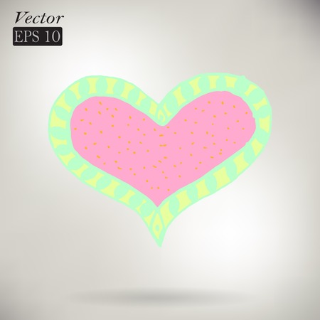 Hand drawn heart with decoration.のイラスト素材