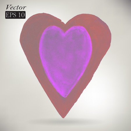 Hand drawn heart with decoration.のイラスト素材