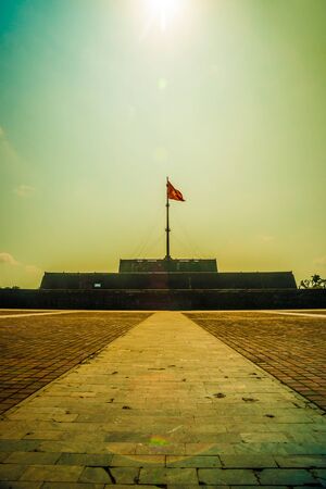 The Flag Tower (Cot Co) in the Citadel of Hue city, Vietnam Unesco World Heritage Siteのeditorial素材
