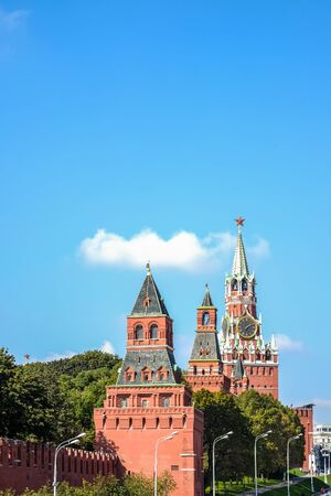 Kremlin battlement in Moscow, Russiaの写真素材