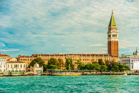 Piazza di San Marco view on Piazza di San Marco from a boat.の写真素材