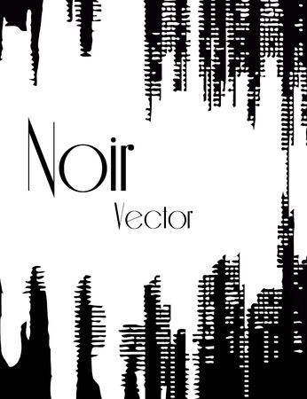 Stylish black and white background with random ink elements resembling night lights. Perfect for banners, booklets and web project. Nightlife noir imagery.のイラスト素材