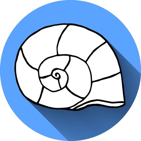 Nautical icon in flat style. Image of seashellのイラスト素材