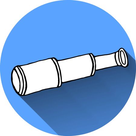 Nautical icon in flat style. Navigational equipment, spyglassのイラスト素材