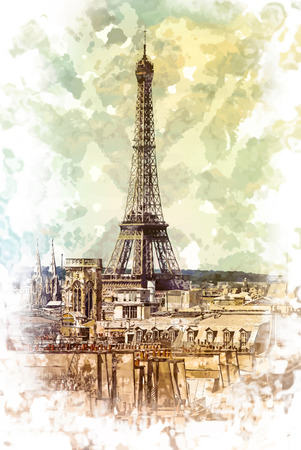 Eiffel Towerのイラスト素材