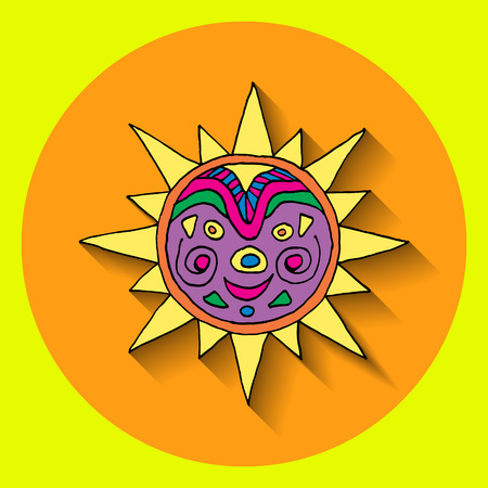 Poster for fiesta time with colorful hand drawn attributes of mexican holiday. Cinco de Mayo banner.のイラスト素材