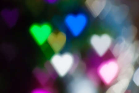 hearts, colorful background, out of focusの写真素材