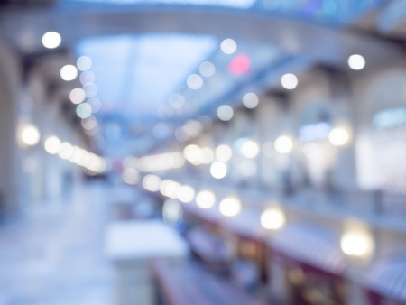 Defocused interior of a large luxury shopping center. Abstract for web usage.の写真素材